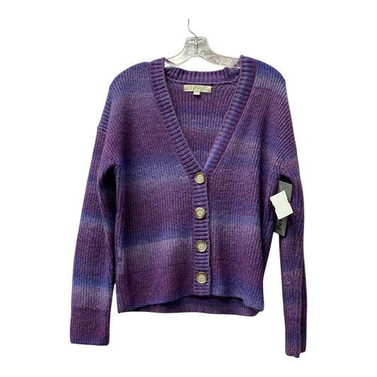 Sweater Cardigan By Loft In Purple, Size:Mp