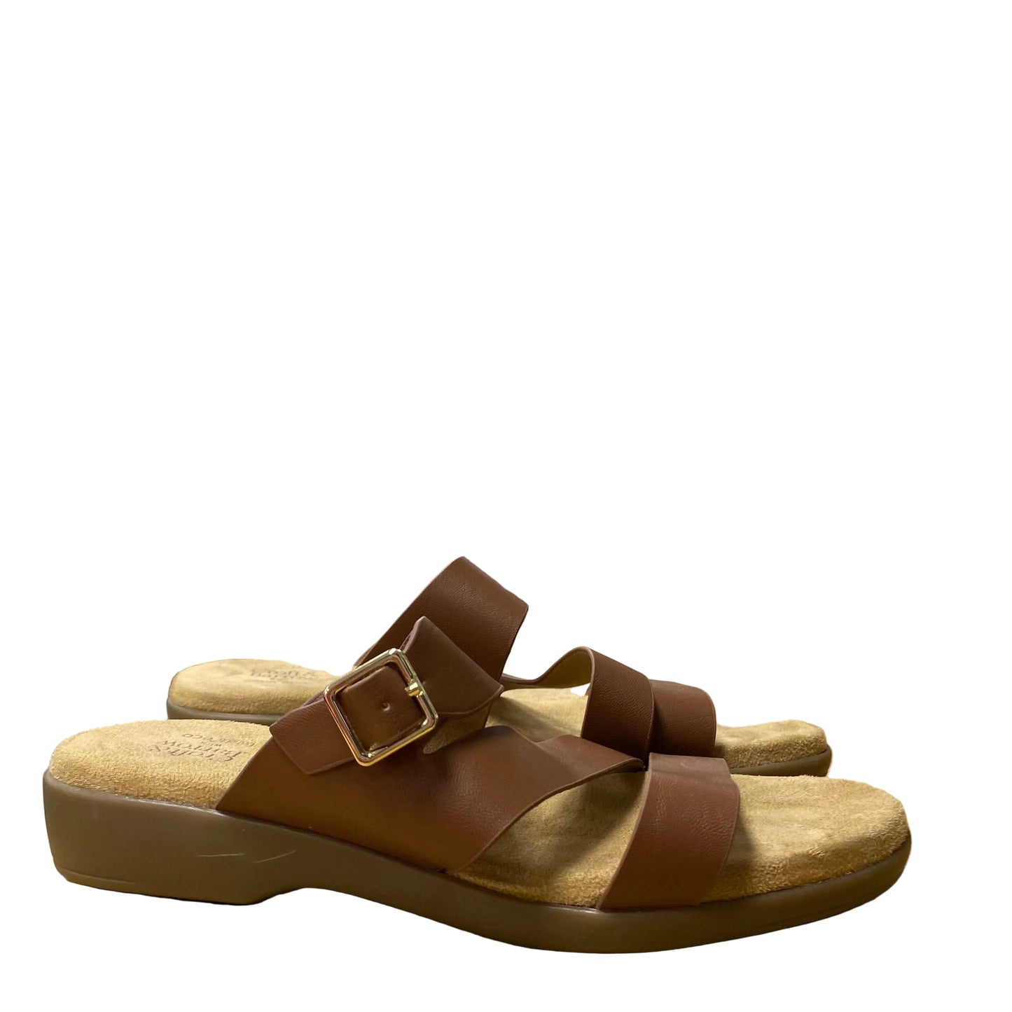 Sandals Flats By Croft And Barrow In Brown, Size:9