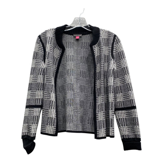 Sweater Cardigan By Vince Camuto In Black & White, Size:Xs