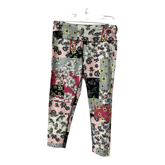 Athletic Leggings By Calvin Klein In Black & Pink, Size:Xl