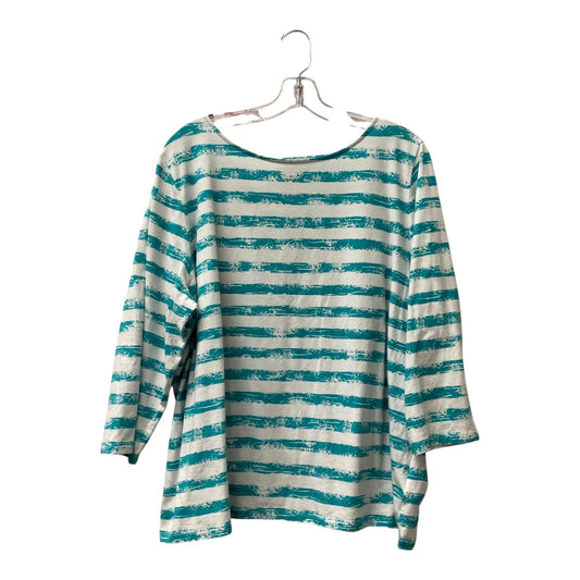 Top Ls By Ruby Rd In Green & White, Size:2X