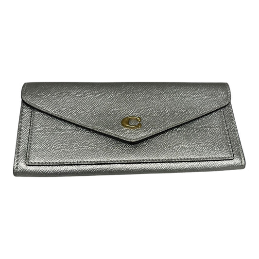 Wallet Designer By Coach In Silver, Size:Medium