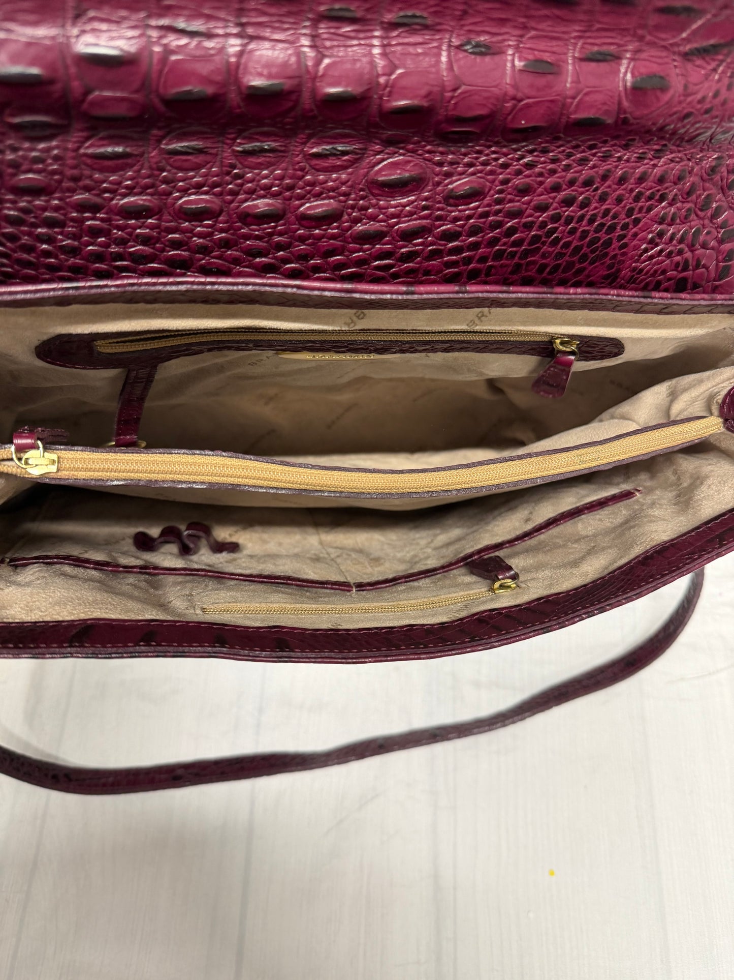 Crossbody Designer By Brahmin In Purple, Size:Medium