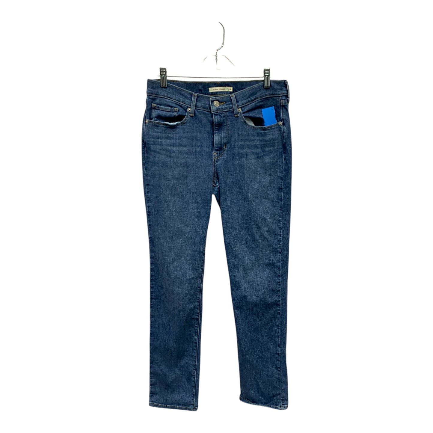 Jeans Straight By Levis In Blue Denim, Size:6