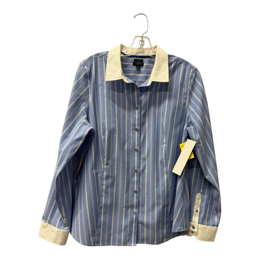 Blouse Ls By Talbots In Blue, Size:Xlp