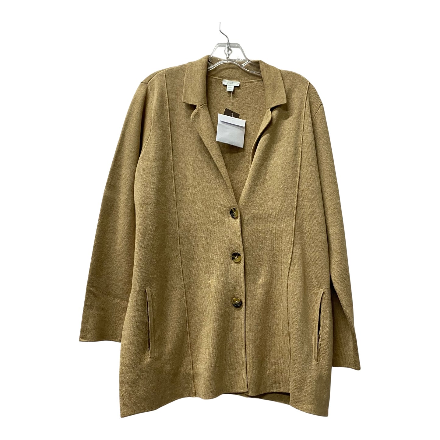 Sweater Cardigan By J. Jill In Tan, Size:Lp