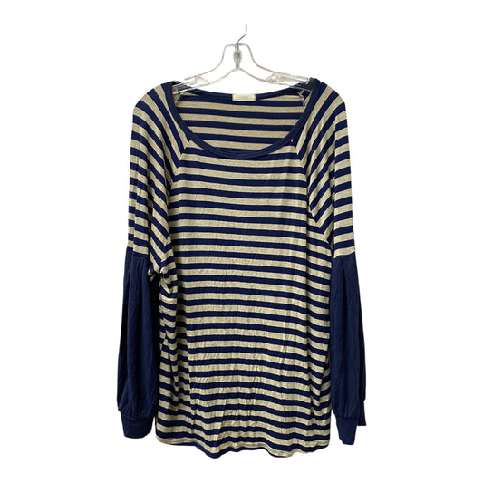 Top Ls By Oddi In Blue & Cream, Size:3X