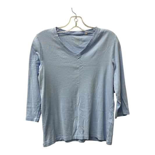 Top 3/4 Sleeve By Chicos In Blue, Size:M
