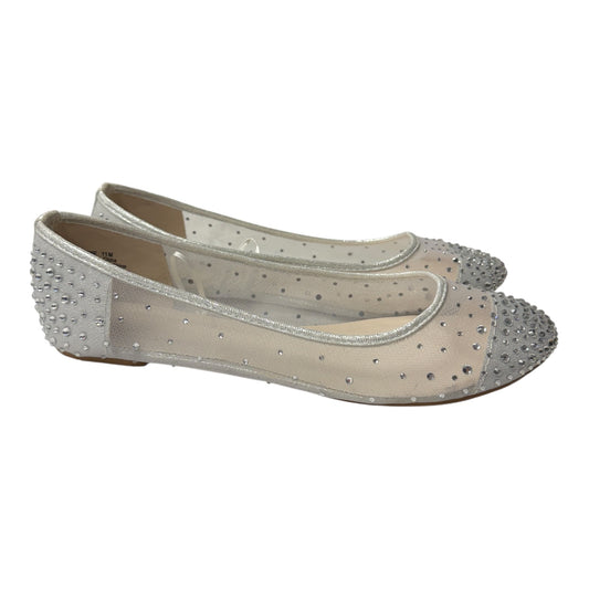 Shoes Flats  In Silver, Size:11