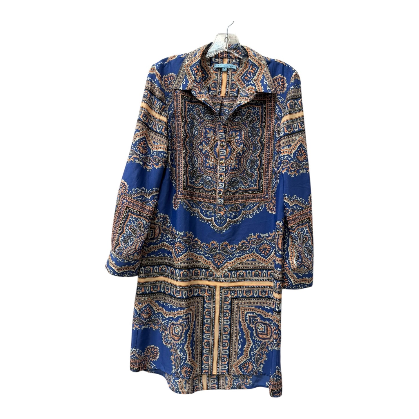 Dress Casual Midi By Antonio Melani In Blue & Orange, Size:6