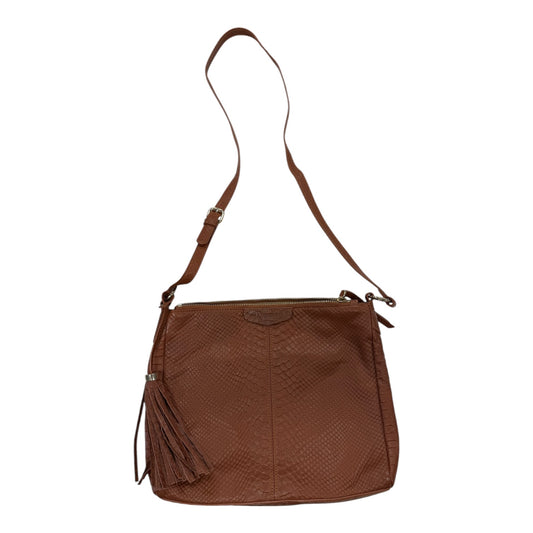 Crossbody Leather By Isaac Mizrahi In Brown, Size:Medium