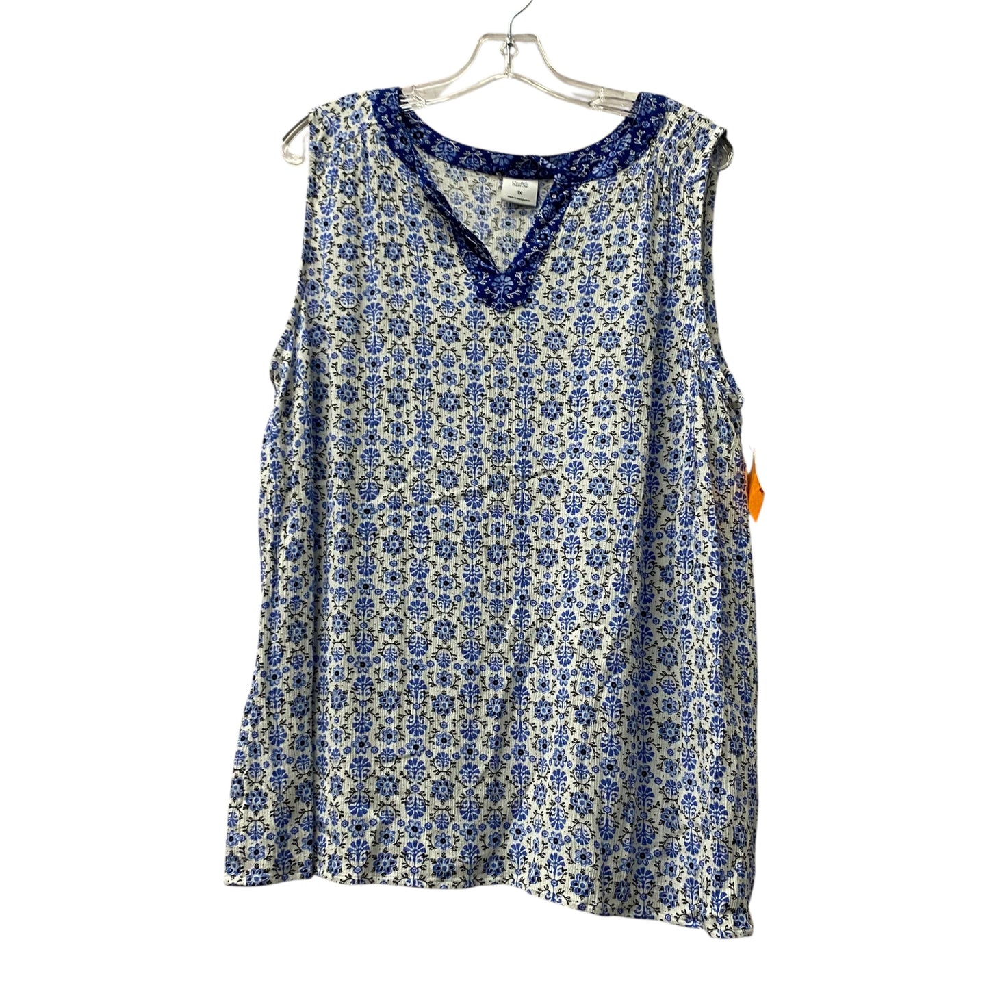 Top Sleeveless By Croft And Barrow In Blue, Size:1X