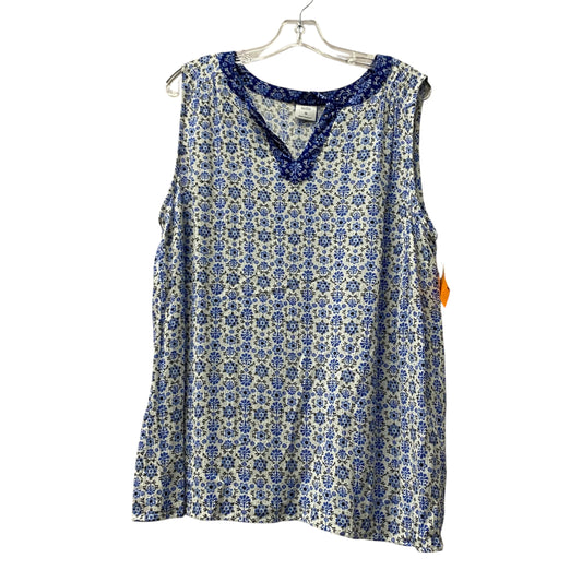 Top Sleeveless By Croft And Barrow In Blue, Size:1X