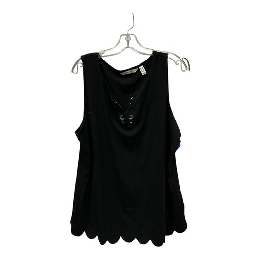 Top Sleeveless By Isaac Mizrahi Live Qvc In Black, Size:1X