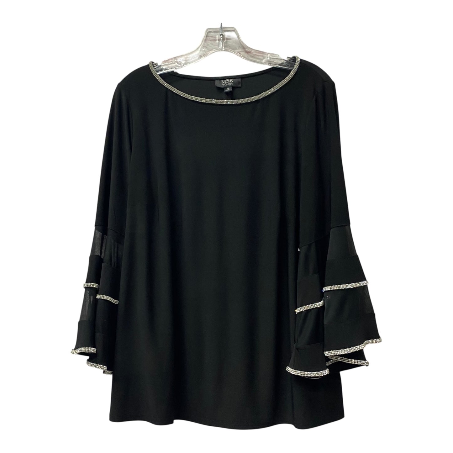 Top Ls By Msk In Black, Size:1X