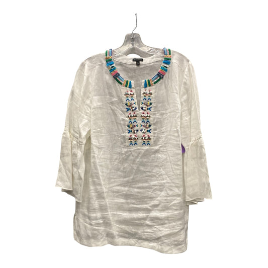 Top 3/4 Sleeve By Talbots In White, Size:L