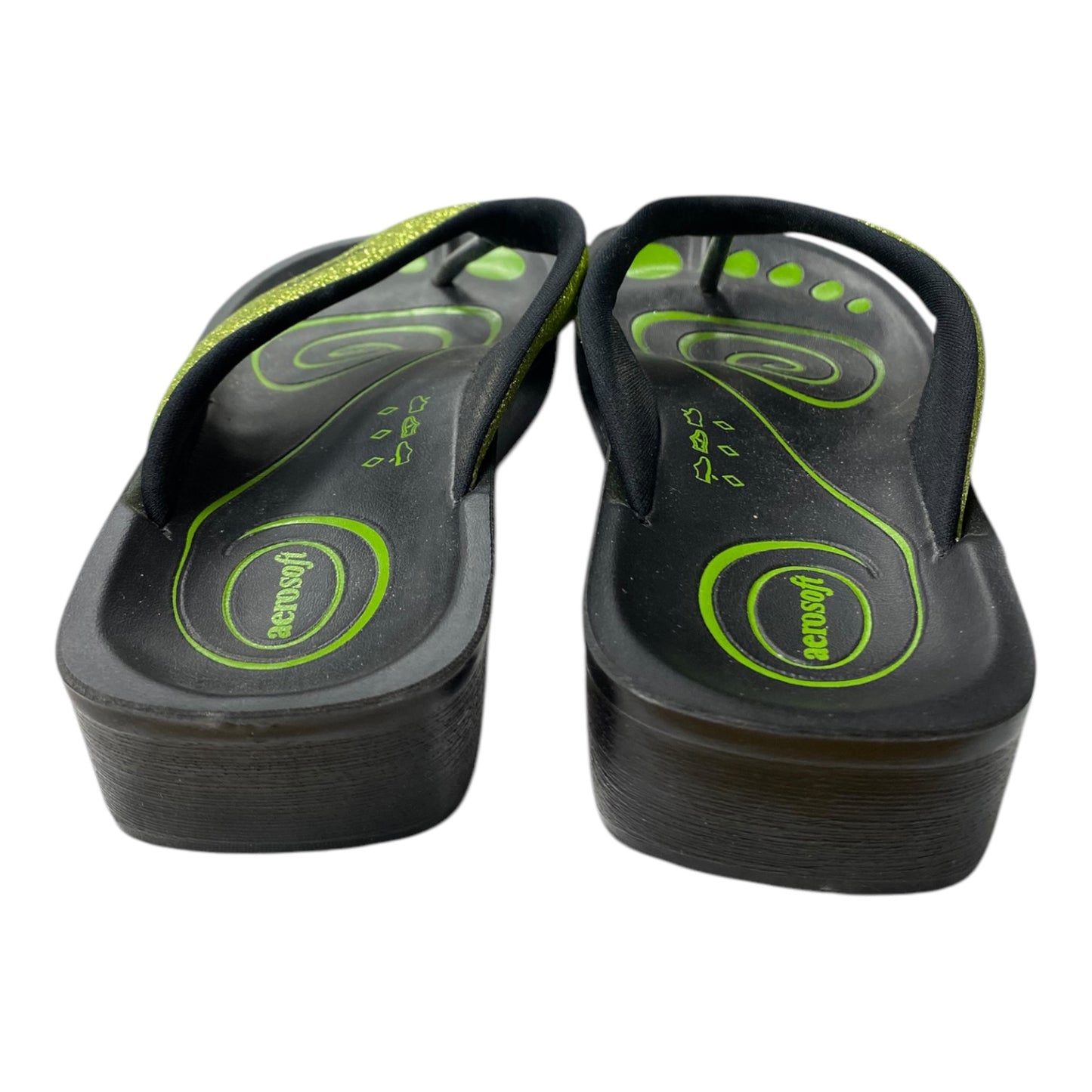 Sandals Flip Flops By Cme In Green, Size:7.5