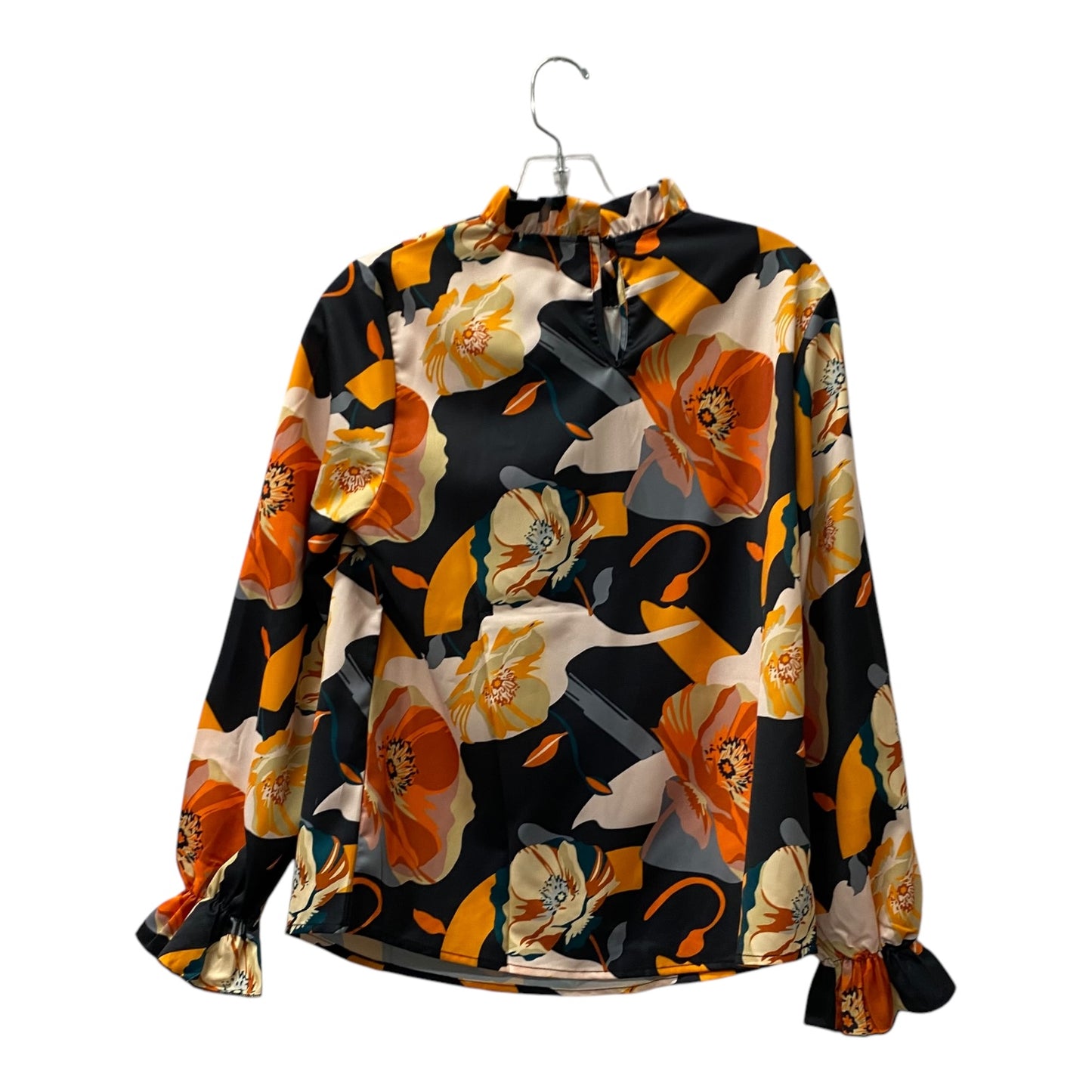 Top Ls By Cme In Black & Orange, Size:S