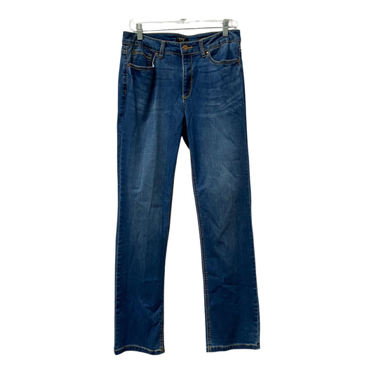 Jeans Straight By Jones New York In Blue Denim, Size:8
