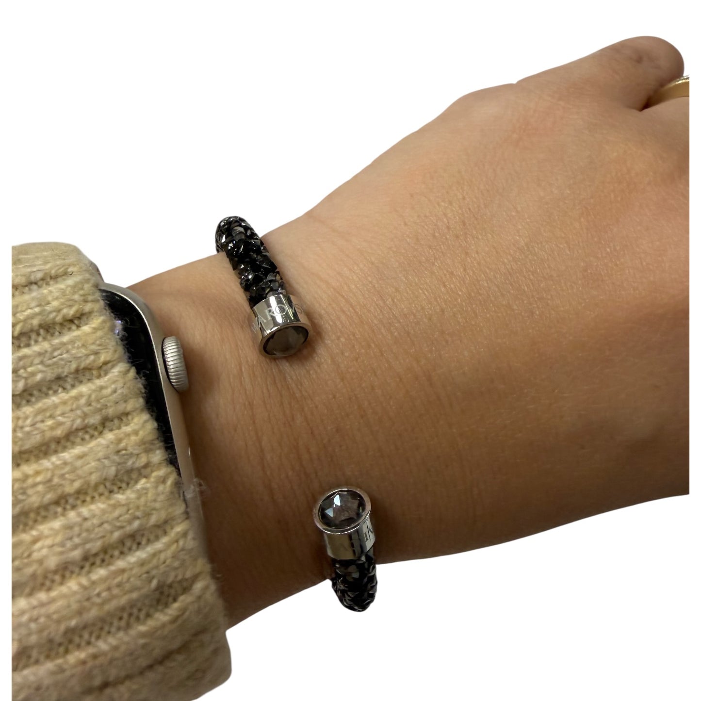 Bracelet Designer By Swarovski In Black & Silver