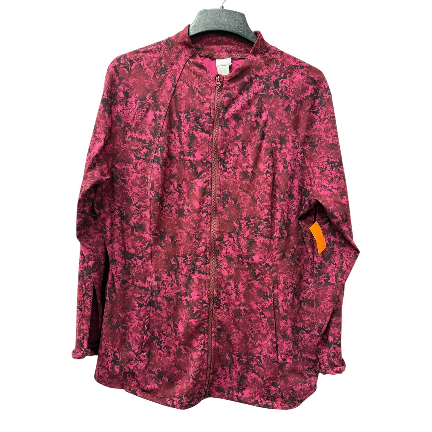 Athletic Jacket By Chicos In Black & Pink, Size:Xl