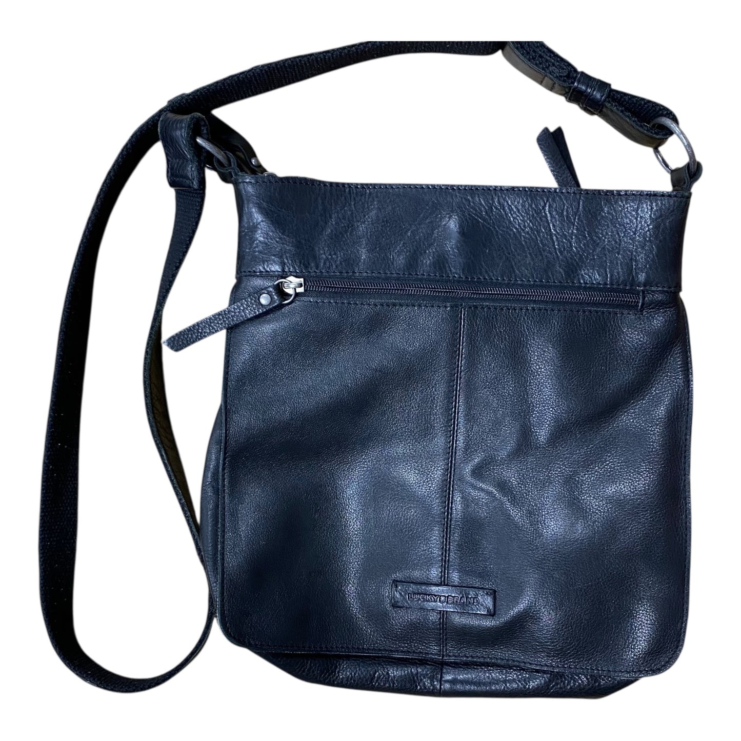 Crossbody Leather By Lucky Brand In Black, Size:Medium