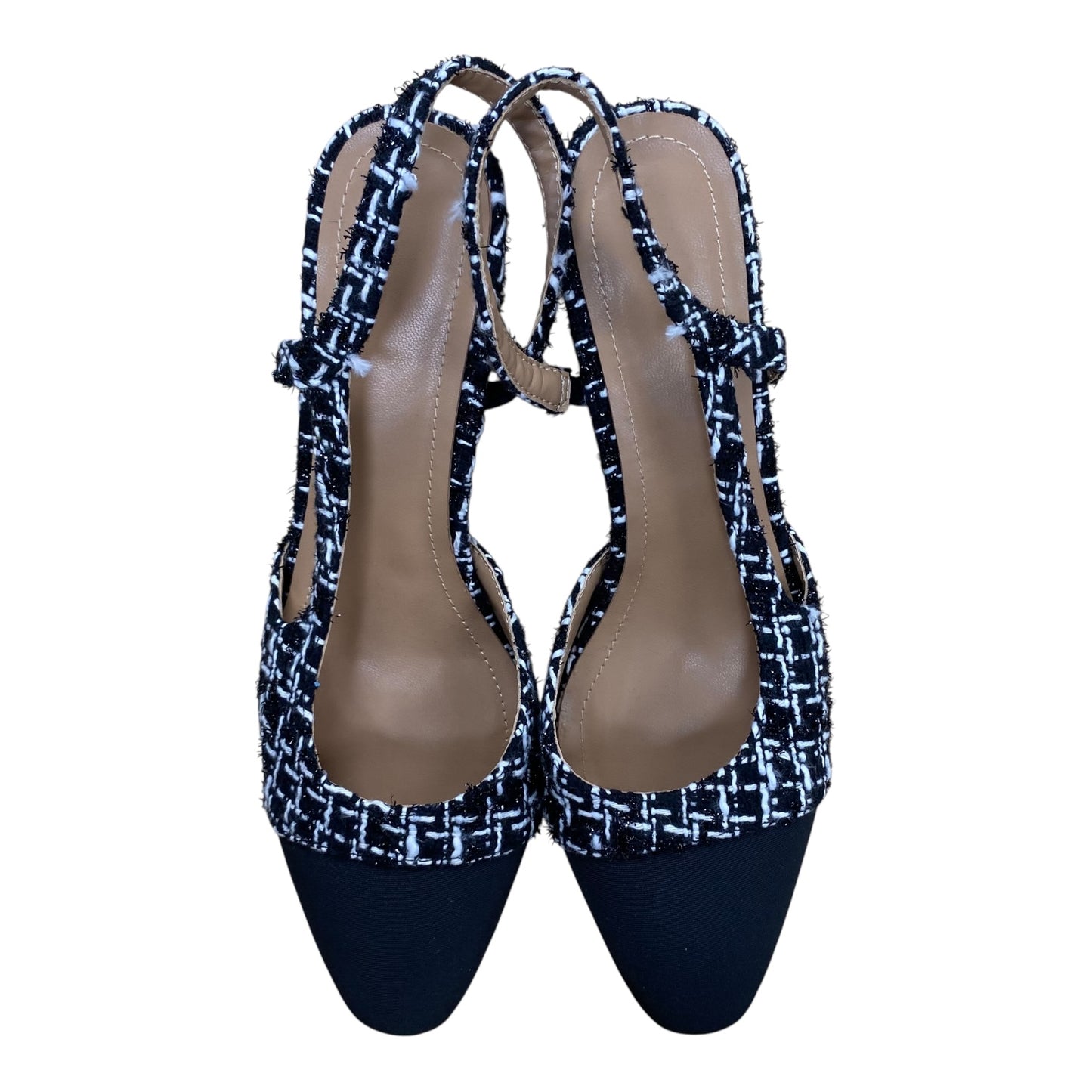 Shoes Heels Kitten In Black & White, Size:8.5