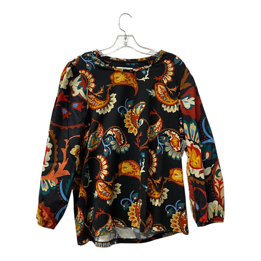 Top Ls By Chicos In Black & Orange, Size:L