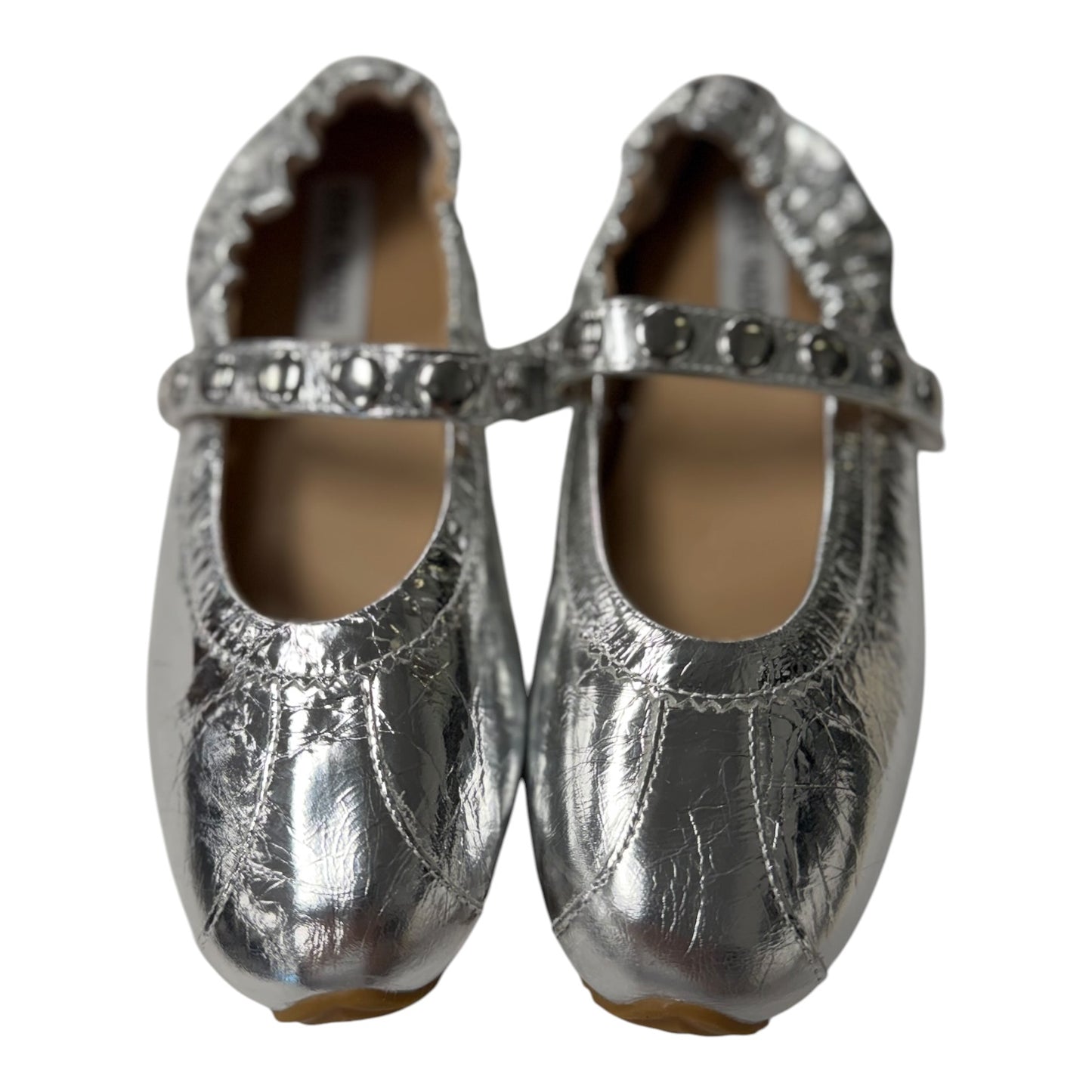 Shoes Flats By Steve Madden In Silver, Size:6