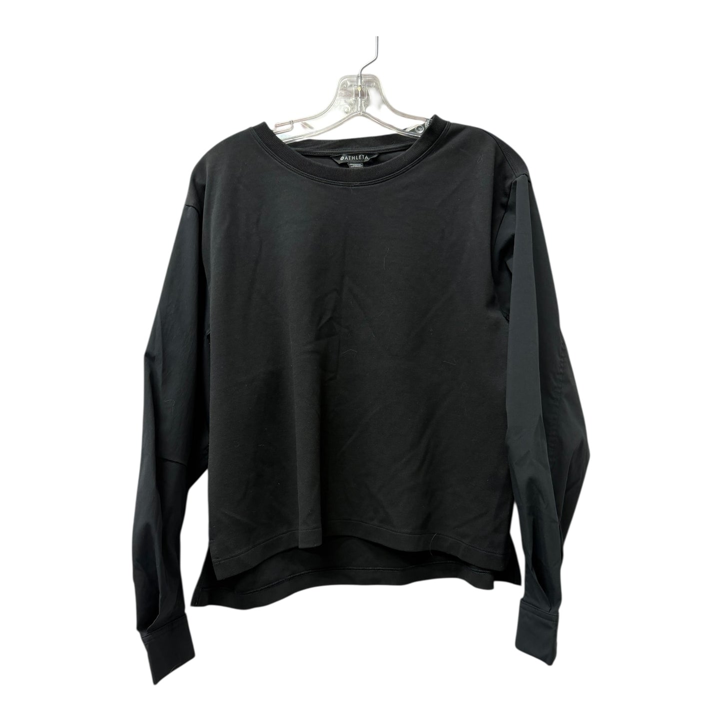 Athletic Top Ls Crewneck By Athleta In Black, Size:L