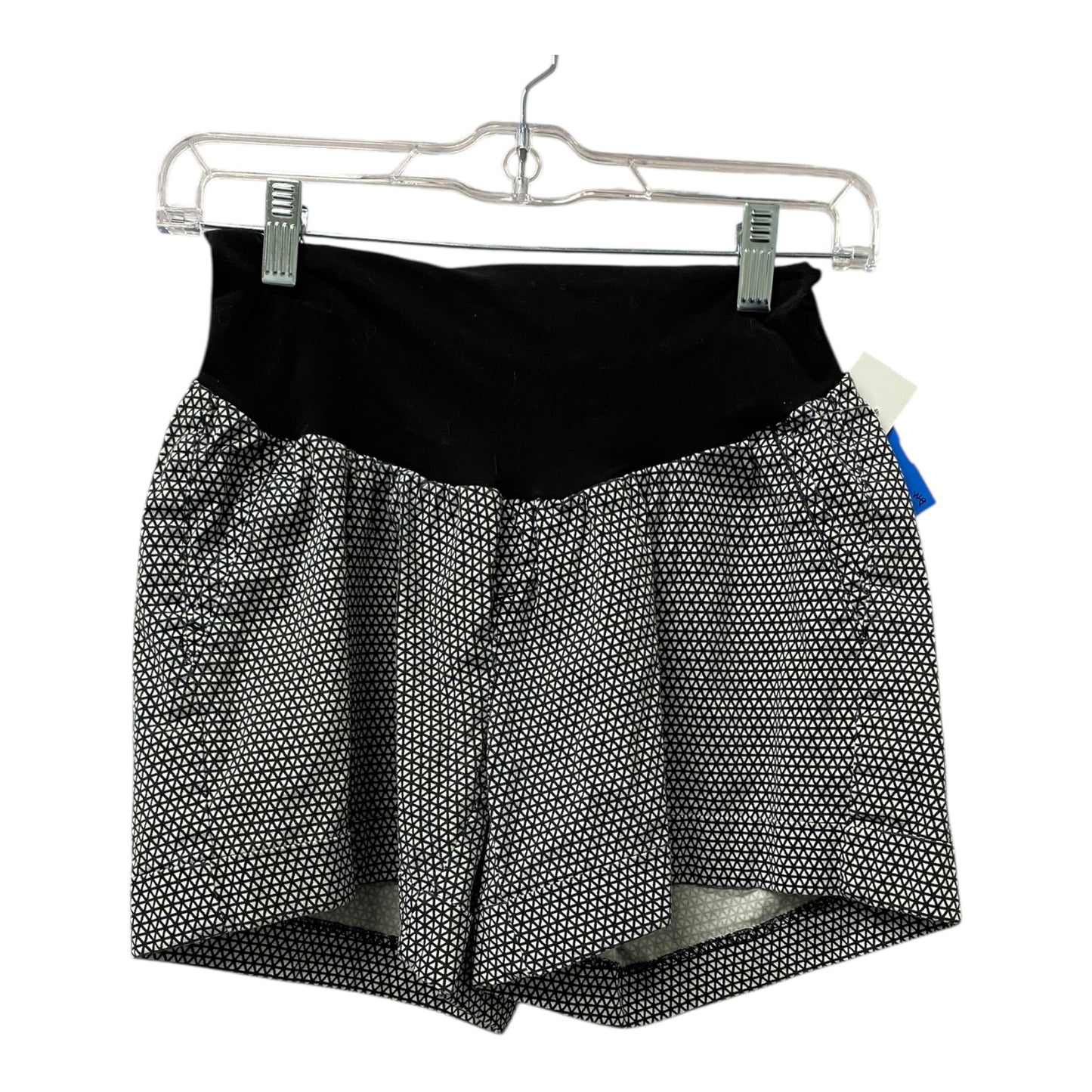 Mat Shorts By Motherhood In Black & White, Size:L