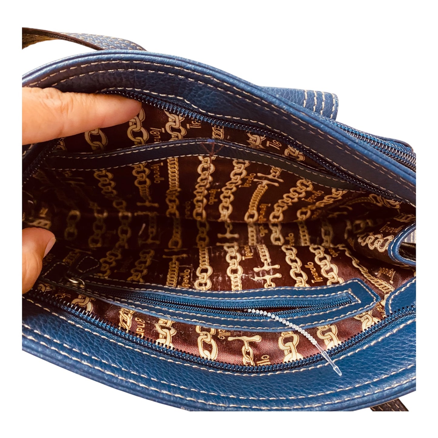 Crossbody Leather By Tignanello  Purses In Navy, Size:Small