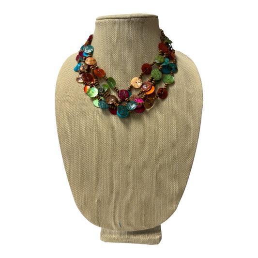 Necklace Layered  In Brown