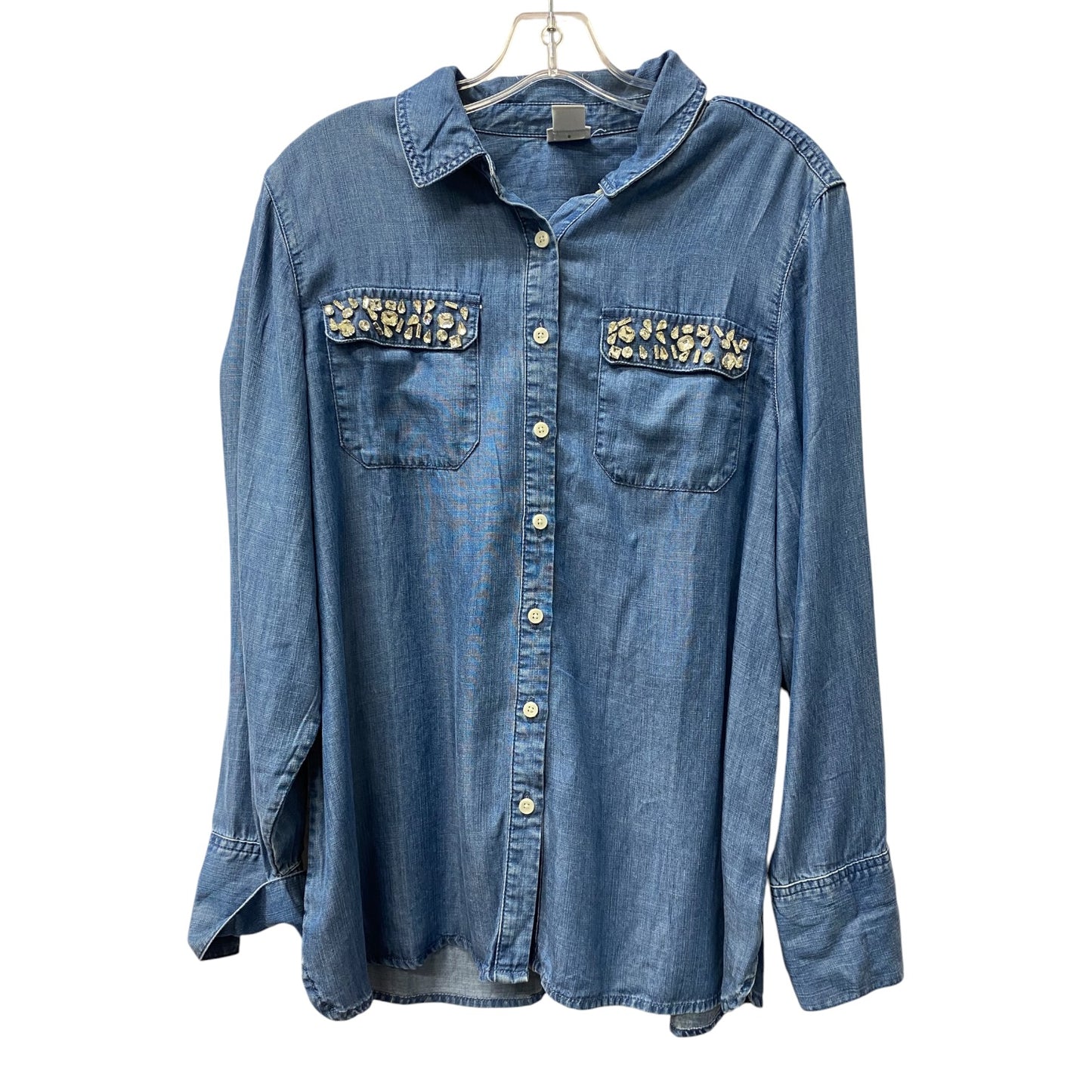 Top Ls By Chicos In Blue, Size:L