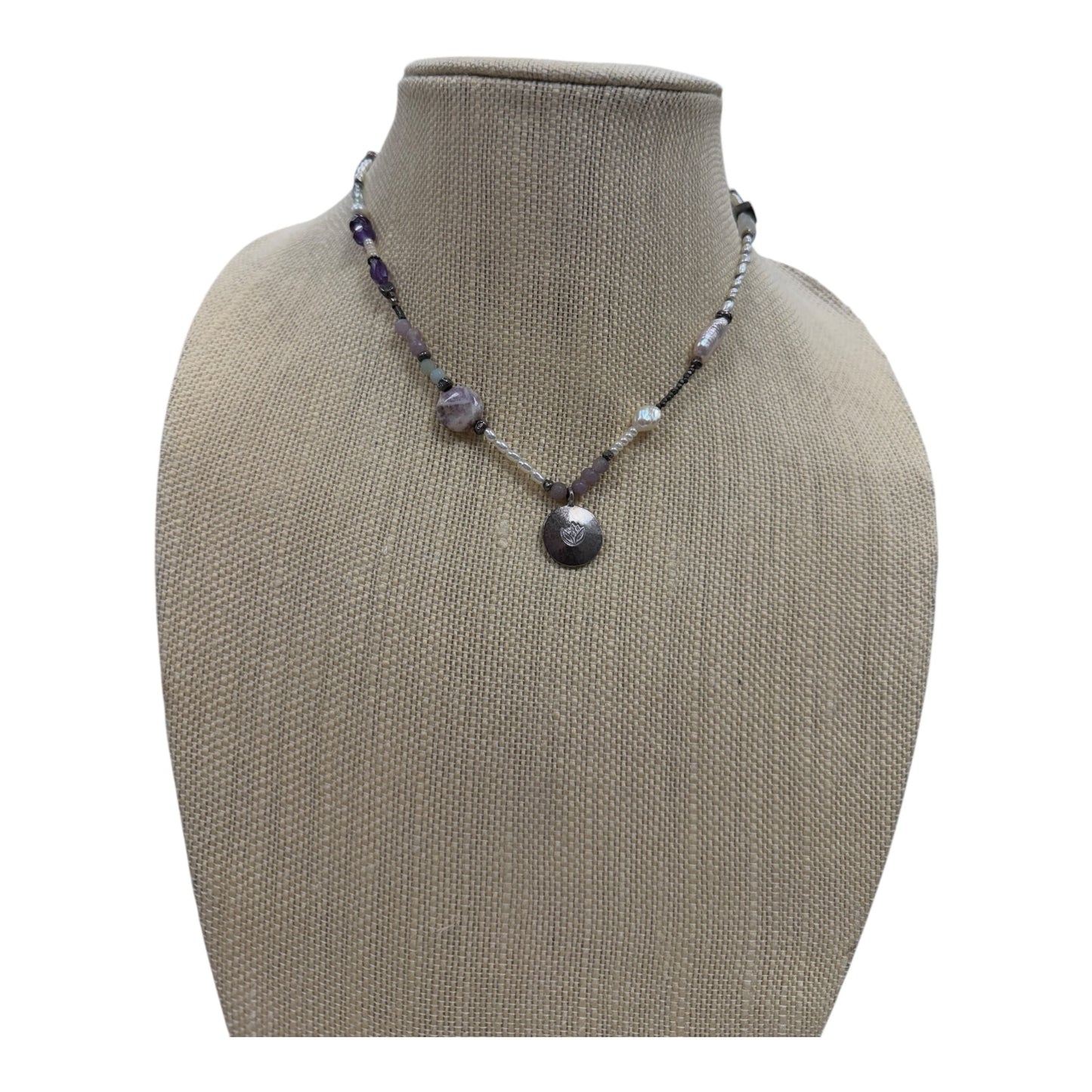 Necklace Other By Cme In Purple & White