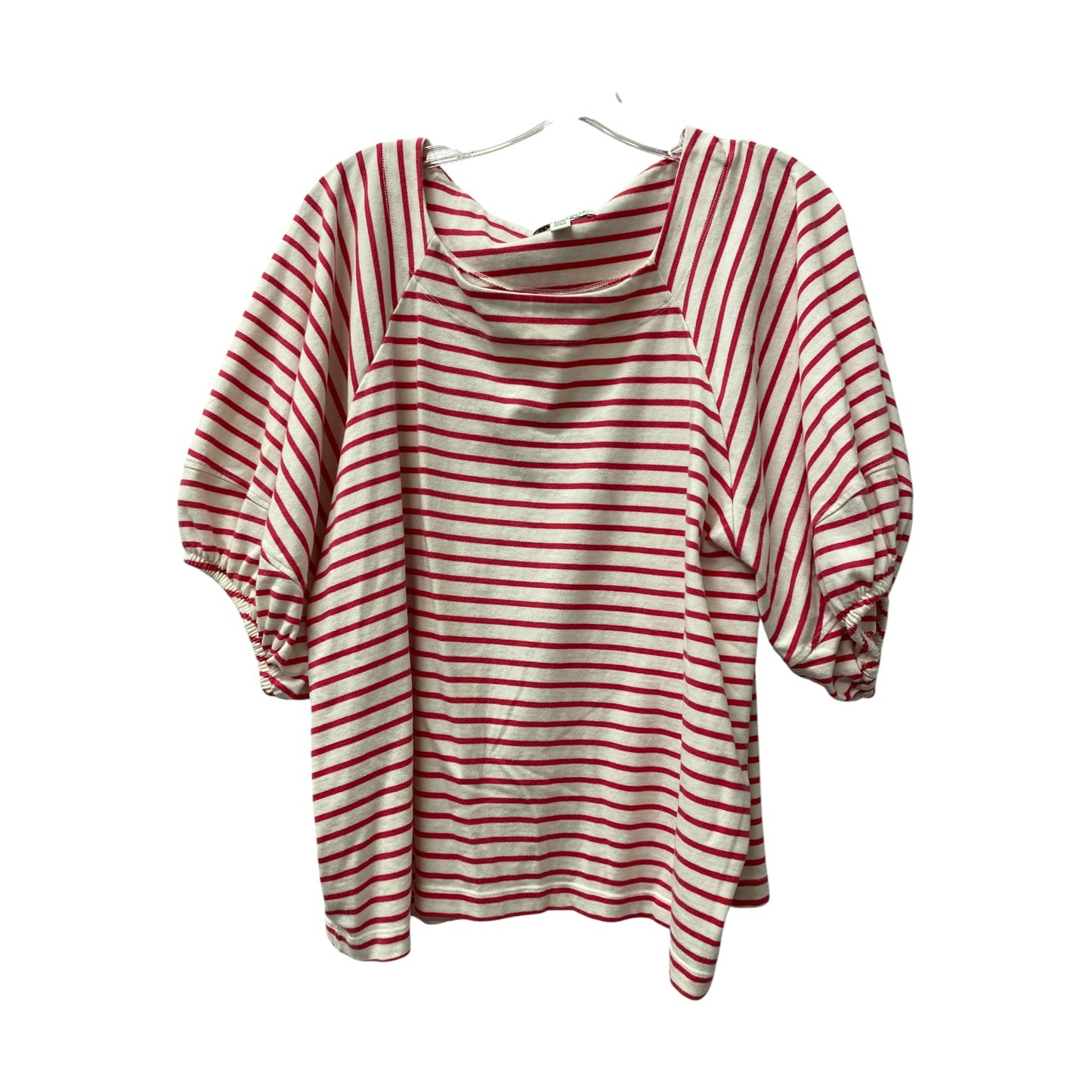 Top Ss By Free Assembly In Pink & White, Size:2X