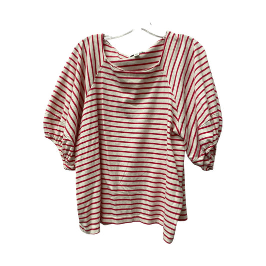 Top Ss By Free Assembly In Pink & White, Size:2X