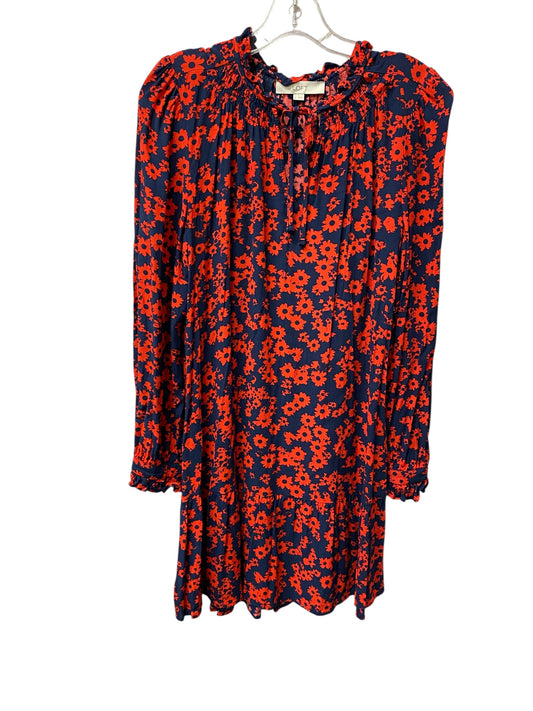 Dress Casual Short By Loft In Blue & Red, Size:M