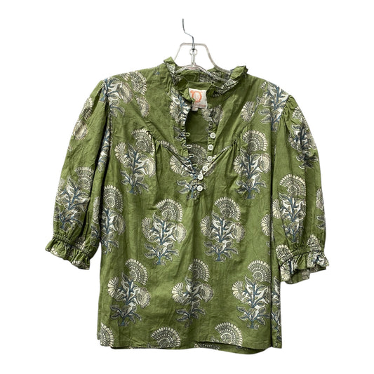 Top 3/4 Sleeve By Victoria Dunn  In Green, Size:S