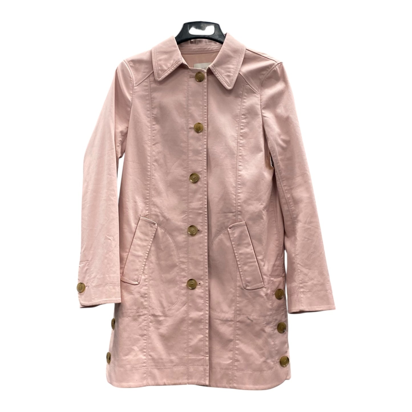 Coat Trench Coat By Loft In Pink, Size:M