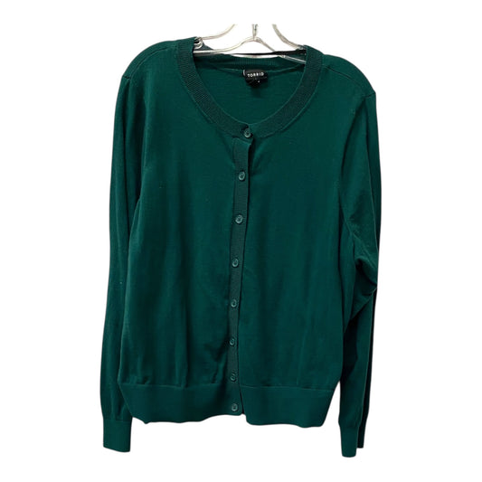 Sweater Cardigan By Torrid In Green, Size:3X