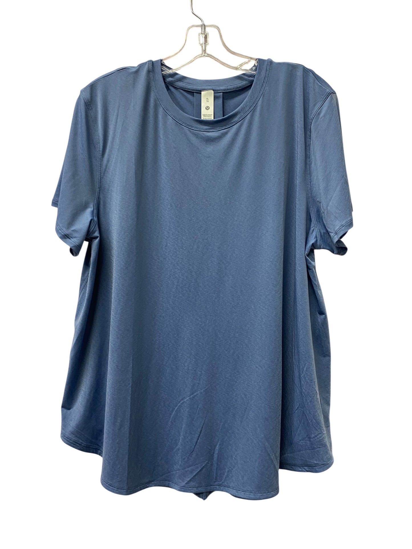 Athletic Top Ss By Lululemon In Blue, Size:Xl