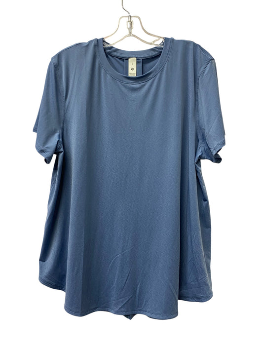 Athletic Top Ss By Lululemon In Blue, Size:Xl