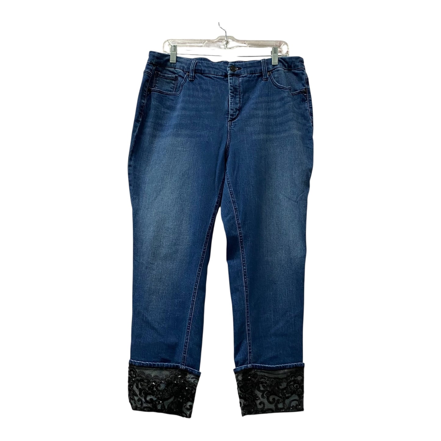 Jeans Straight By Chicos In Blue Denim, Size:14