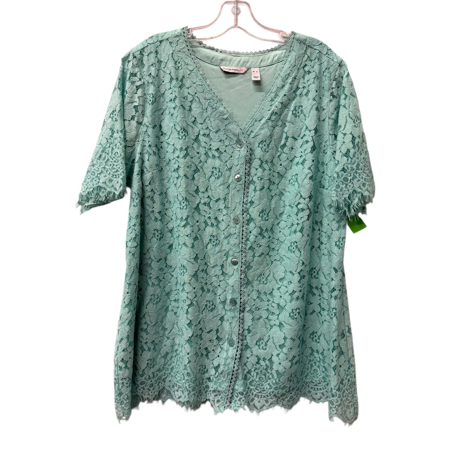 Top Ss By Isaac Mizrahi Live Qvc In Green, Size:Xl