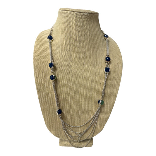 Necklace Statement By White House Black Market In Blue & Silver