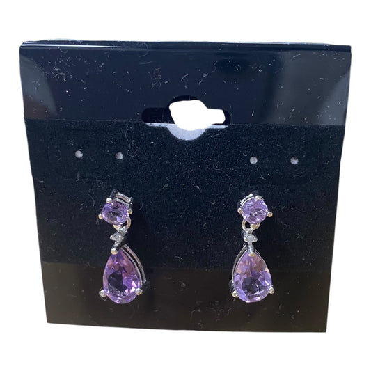 Earrings Sterling Silver In Purple