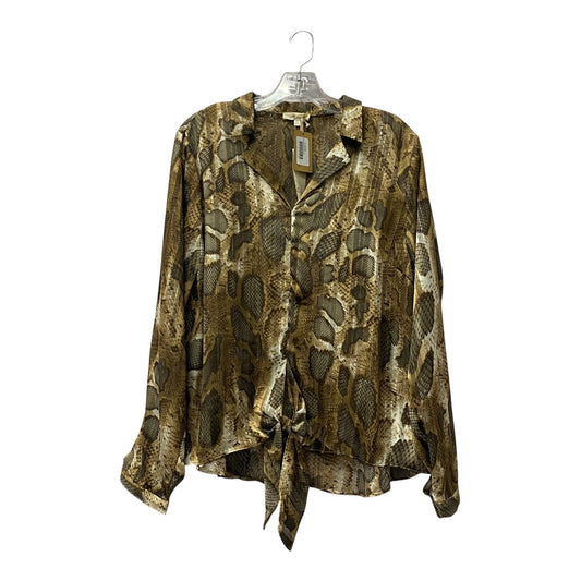 Top Ls By Mystree In Brown & Gold, Size:L