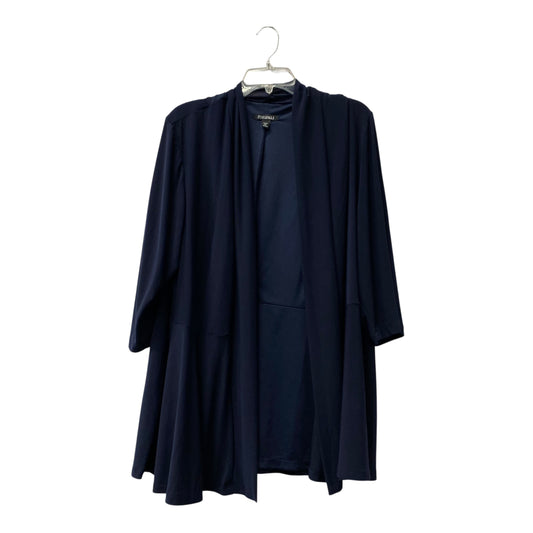 Cardigan By Roz And Ali In Navy, Size:3X