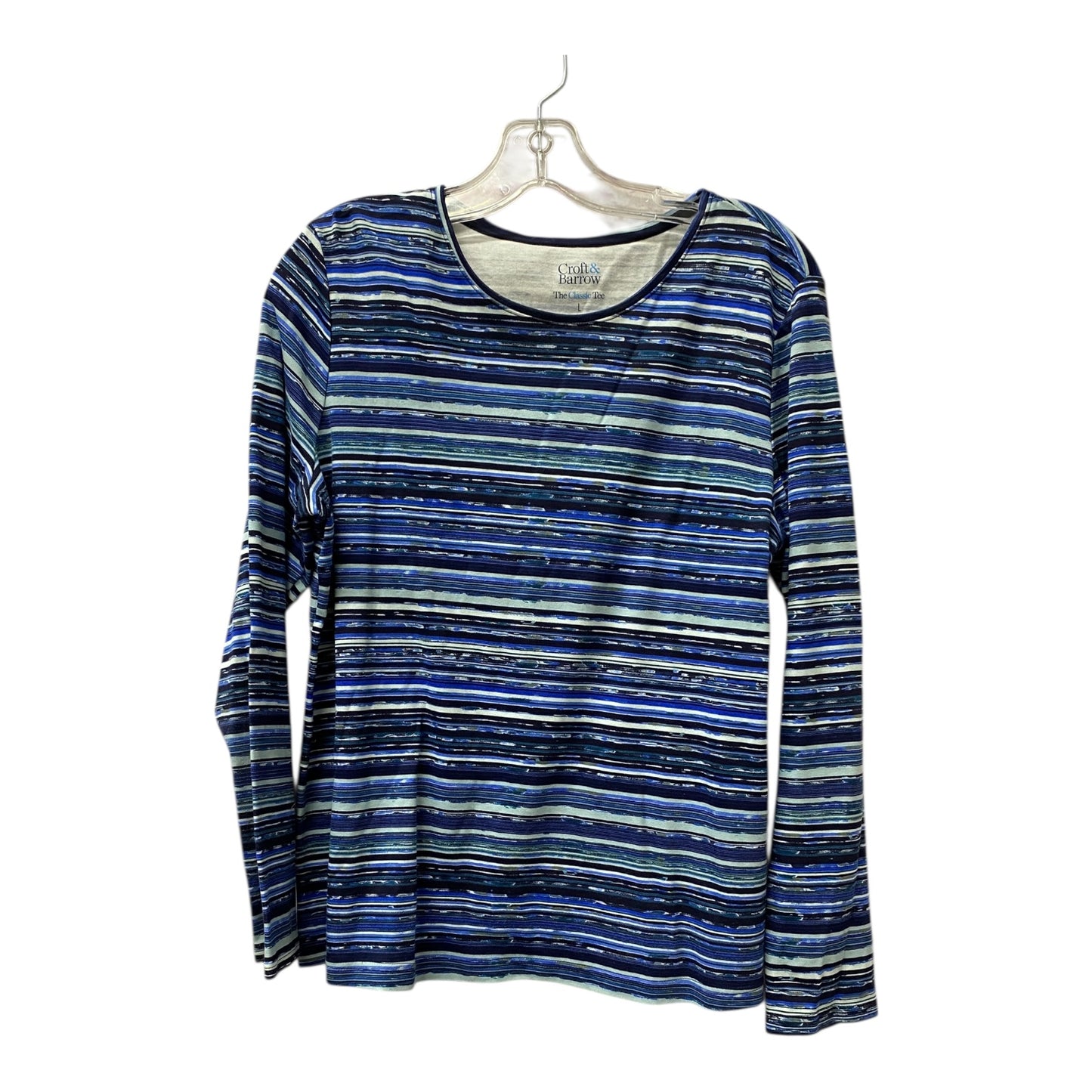 Top Ls Basic By Croft And Barrow In Blue, Size:L